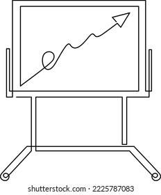Cartel de manifestación para la oficina. Tablero blanco para dibujar por marcador. Roller board. Dibujo continuo de líneas. Ilustración del vector