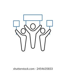 demonstration concept line icon. Simple element illustration. demonstration concept outline symbol design.