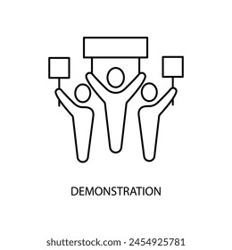 icono de línea de concepto de demostración. Ilustración de elemento simple. diseño de símbolo de esquema de concepto de demostración.