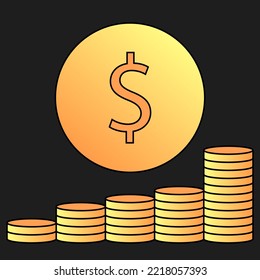 demonstration of profit growth over which there is a dollar icon