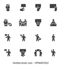 Demonstration Protest Related Vector Icons Set Stock Vector (Royalty ...