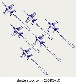 Demonstration squadron. Doodle style