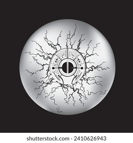 Demonstration statischer Elektrizität in einem Ball. Vektorgrafik.