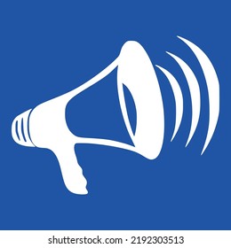 Demonstration Talk Loudspeaker Speech Politics Amplify Megaphone Blue Vector