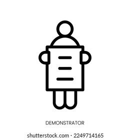 demonstrator icon. Line Art Style Design Isolated On White Background