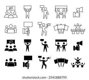 Ilustración del conjunto de Vectores del icono del demostrador