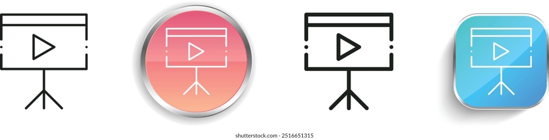 demostration icon. Thin Linear, Regular and Button Style Design Isolated On White Background