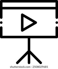 Icono de demostración. Diseño De Estilo Lineal Delgado Aislado Sobre Fondo Blanco