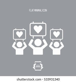 Demostration for peace and love - Vector web icon