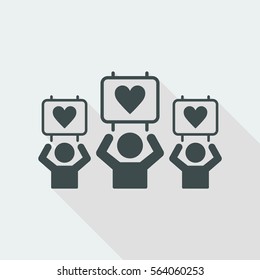 Demostration for peace and love - Vector web icon