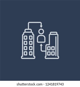Demutualisation icon. Demutualisation linear design concept from Demutualisation collection. Simple element vector illustration on dark blue background.