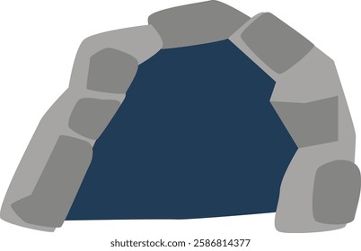 Den burrow in rock vector illustration