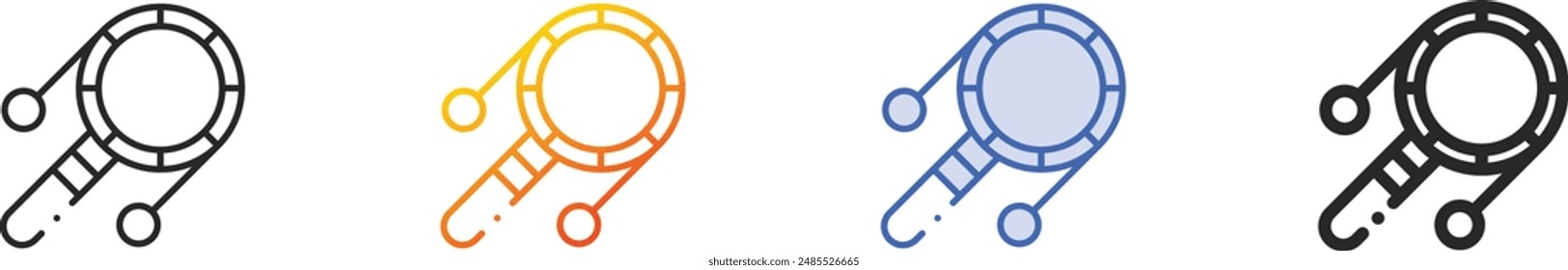 den daiko icon.Thin Linear, Gradient, Blue Stroke und bold Style Design isoliert auf weißem Hintergrund