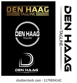 Den Haag typography set, flat designs.