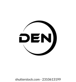 DEN letter logo design in illustration. Vector logo, calligraphy designs for logo, Poster, Invitation, etc.