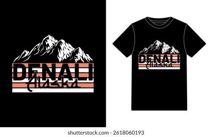Denali Alaska Vintage Mountain T-shirt Design