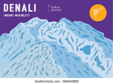 Denali (Mount McKinley) – the highest mountain peak in North America