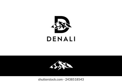 Denali mountain Letter logo vector