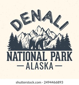 Denali National Park, Alaska - Diseño de camisetas de aventura para el turismo