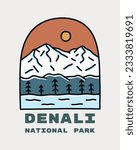 Denali National Park design vector illustration for badge, sticker, t shirt apparel, etc