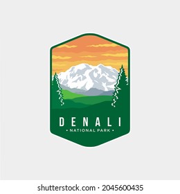 Denali National Park Emblem patch logo illustration