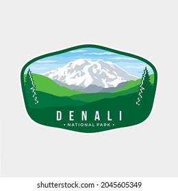 Denali National Park Emblem patch logo illustration