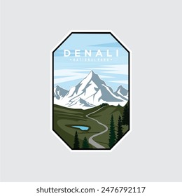 Denali National Park Emblem patch logo illustration