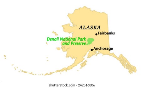 Denali National Park And Preserve Locate Map