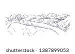 Denali national park vector sketch illustration usa nature 