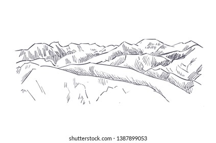 Denali national park vector sketch illustration usa nature 