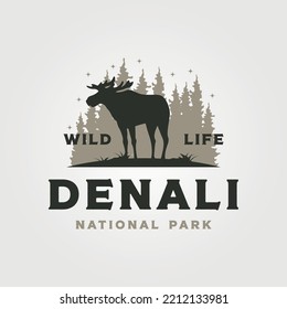 denali national park vintage logo vector symbol illustration design