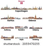 Denamrk cities skylines vector set