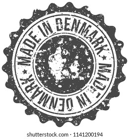 Denamrk Made In Map Travel Stamp Icon City Design Tourism Export Seal