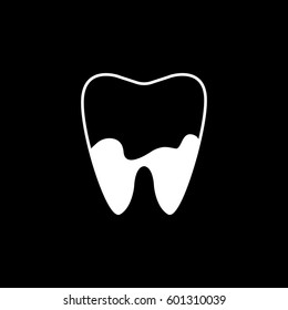 Denatal Plaque solid icon, Dental and medicine, tooth sign vector graphics, a filled pattern on a black background, eps 10.