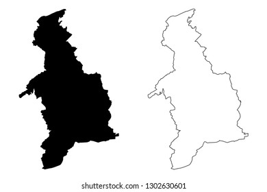 Denbighshire (United Kingdom, Wales, Cymru, Principal areas of Wales) map vector illustration, scribble sketch Denbighshire map