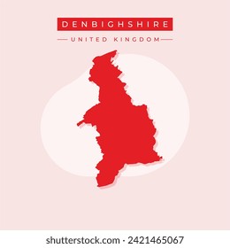 Denbighshire (United Kingdom, Wales, Cymru, Principal areas of Wales) map vector illustration, scribble sketch Denbighshire map