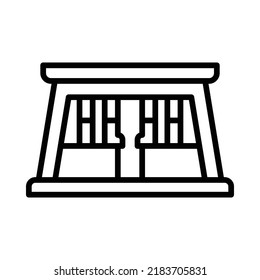 Dendera Icon. Line Art Style Design Isolated On White Background