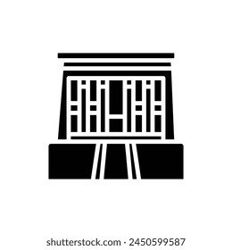 Dendera Temple Filled Icon Vector Illustration