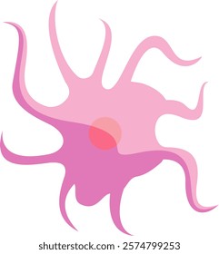 Dendrite Icon - Flat Color Style - Neuroscience Theme