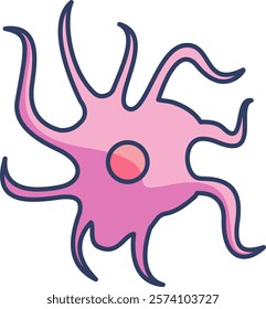 Dendrite Icon - Lineal Color Style - Neuroscience Theme