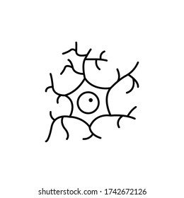 Dendritas, nervio, icono celular. Línea simple, contorno vectorial elementos de neurología para ui y ux, sitio web o aplicación móvil
