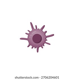 Célula dendrítica do sistema imunológico, célula microscópica corada, ilustração vetorial.