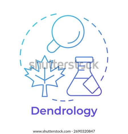 Dendrology blue gradient concept icon. Nature science, biotechnology. Ecology, environment. Round shape line illustration. Abstract idea. Graphic design. Easy to use in brochure, booklet