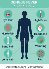 Fiebre del dengue Síntomas Vector creativo