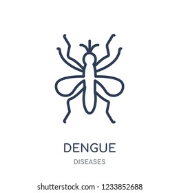Dengue icon. Dengue linear symbol design from Diseases collection. Simple outline element vector illustration on white background