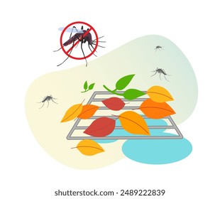 Dengue Prevention - Avoid Open Water Collection - Stock Illustration as EPS 10 File