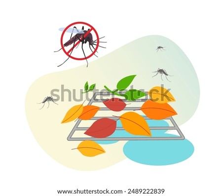 Dengue Prevention - Avoid Open Water Collection - Stock Illustration as EPS 10 File