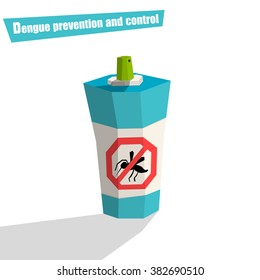 Dengue prevention and control / Vector illustration / spray