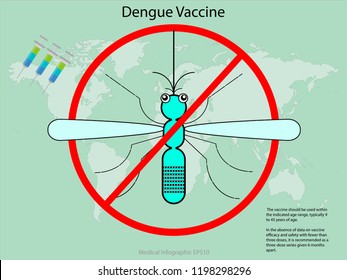Dengue vaccine infographic.  Vector Illustration EPS10.