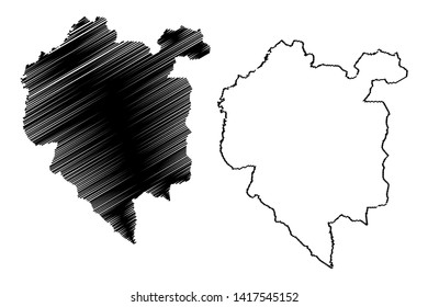Denguele District (Ivory Coast, Republic of Cote dIvoire) map vector illustration, scribble sketch Denguele map